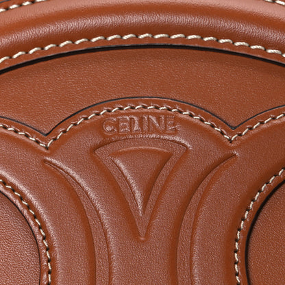 Celine Smooth Calfskin Cuir Small Triomphe Oval Crossbody Purse Tan 6 of 11