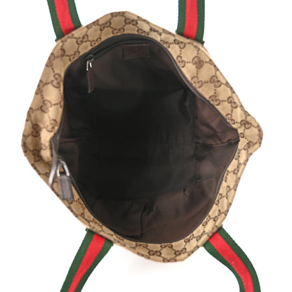 Gucci GG Monogram Small Web Handle Bucket Tote Dark Brown 5 of 10