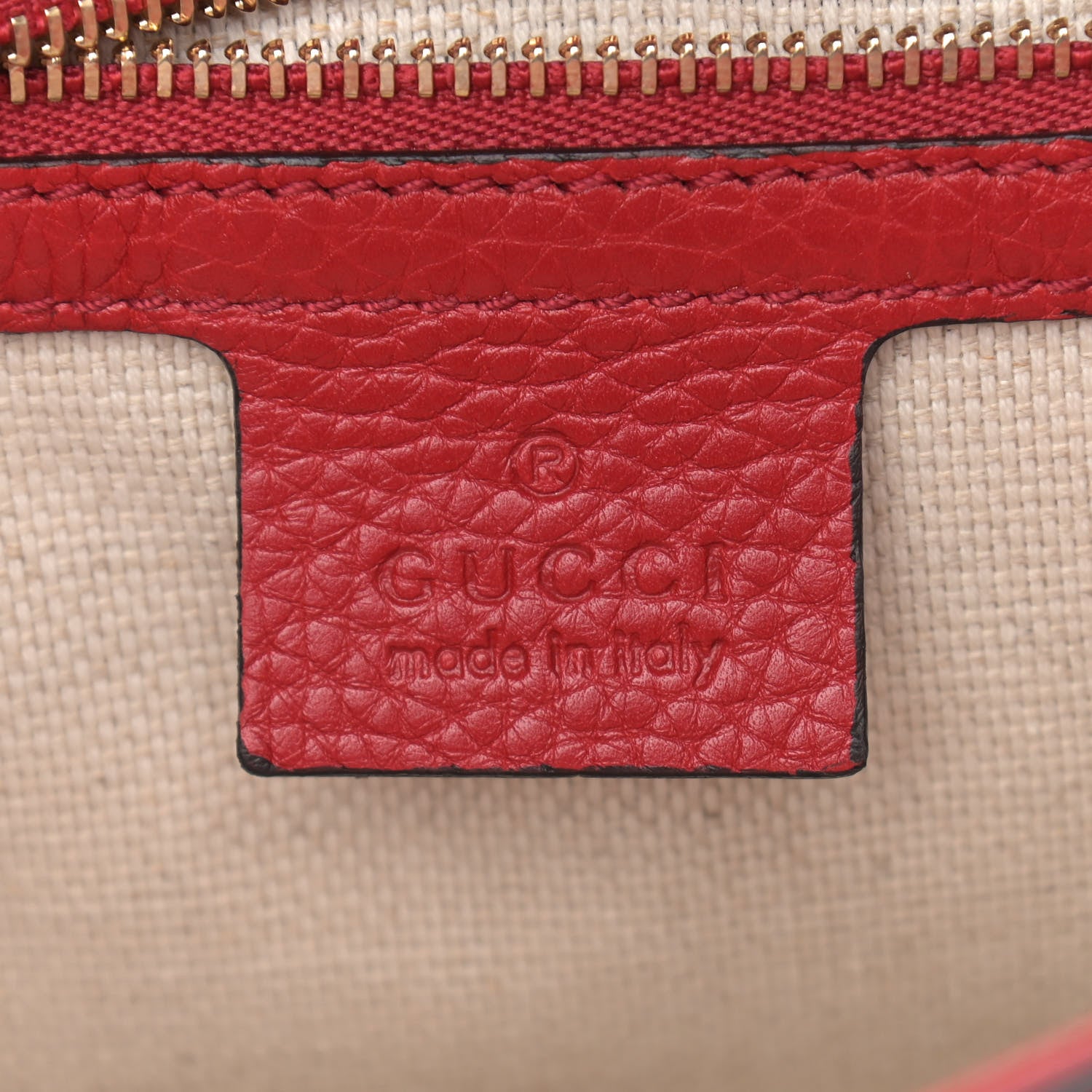 Gucci Pebbled Calfskin Medium Soho Flap Crossbody Vibrant Red 7 of 11