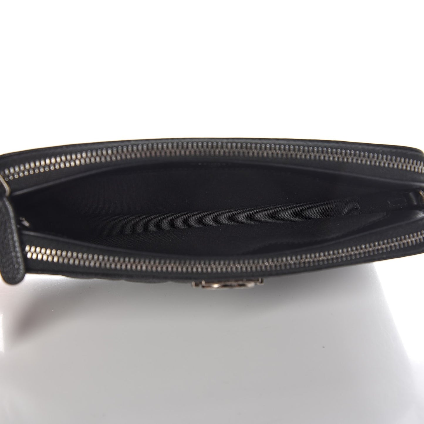 Caviar Quilted Small Boy Clutch With Chain Black