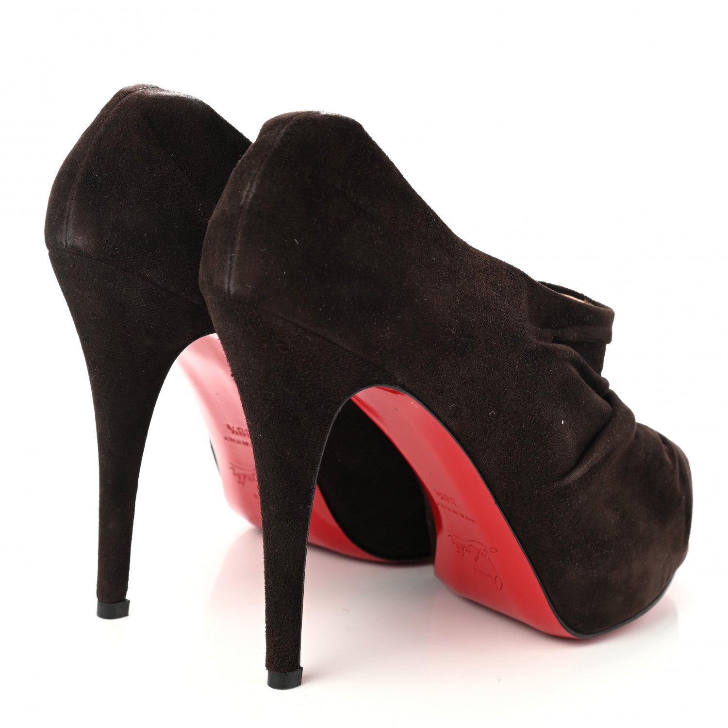 Christian Louboutin Suede Treopli 120 Booties 38.5 Moka 4 of 8