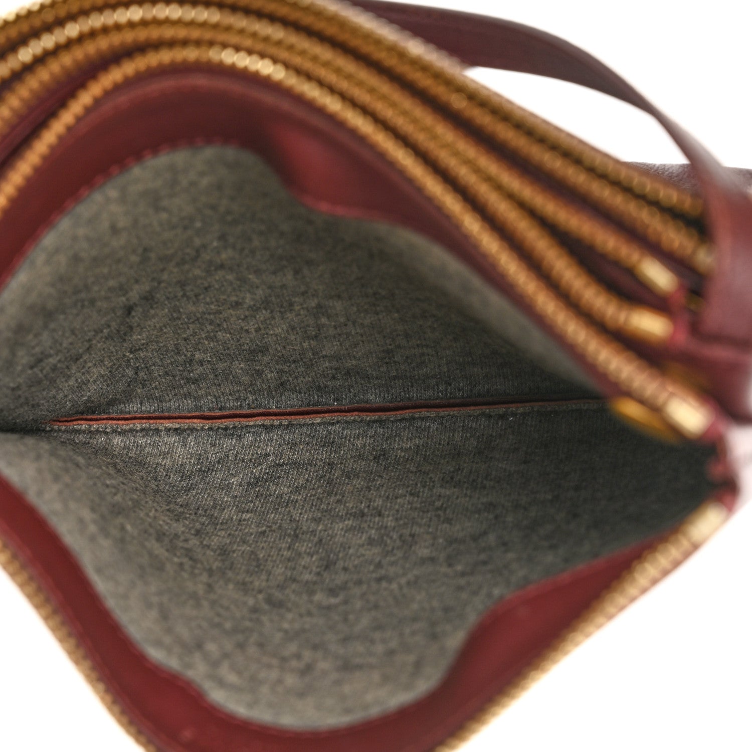 Celine Lambskin Large Trio Crossbody Bag Burgundy 5 of 14