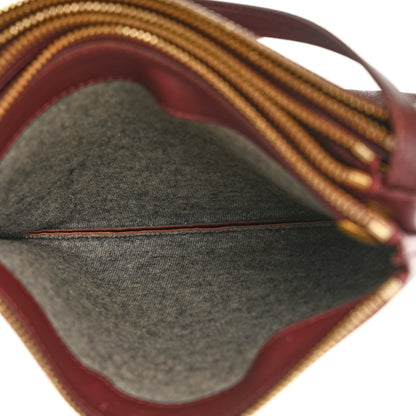 Celine Lambskin Large Trio Crossbody Bag Burgundy 5 of 14