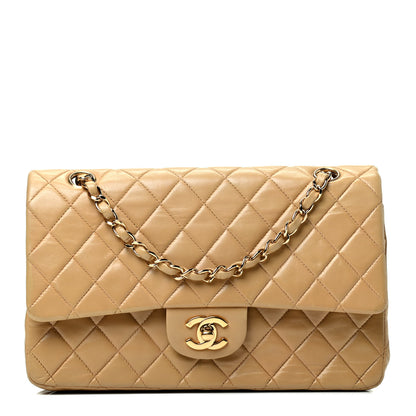Chanel Lambskin Quilted Medium Double Flap Beige 2 of 13