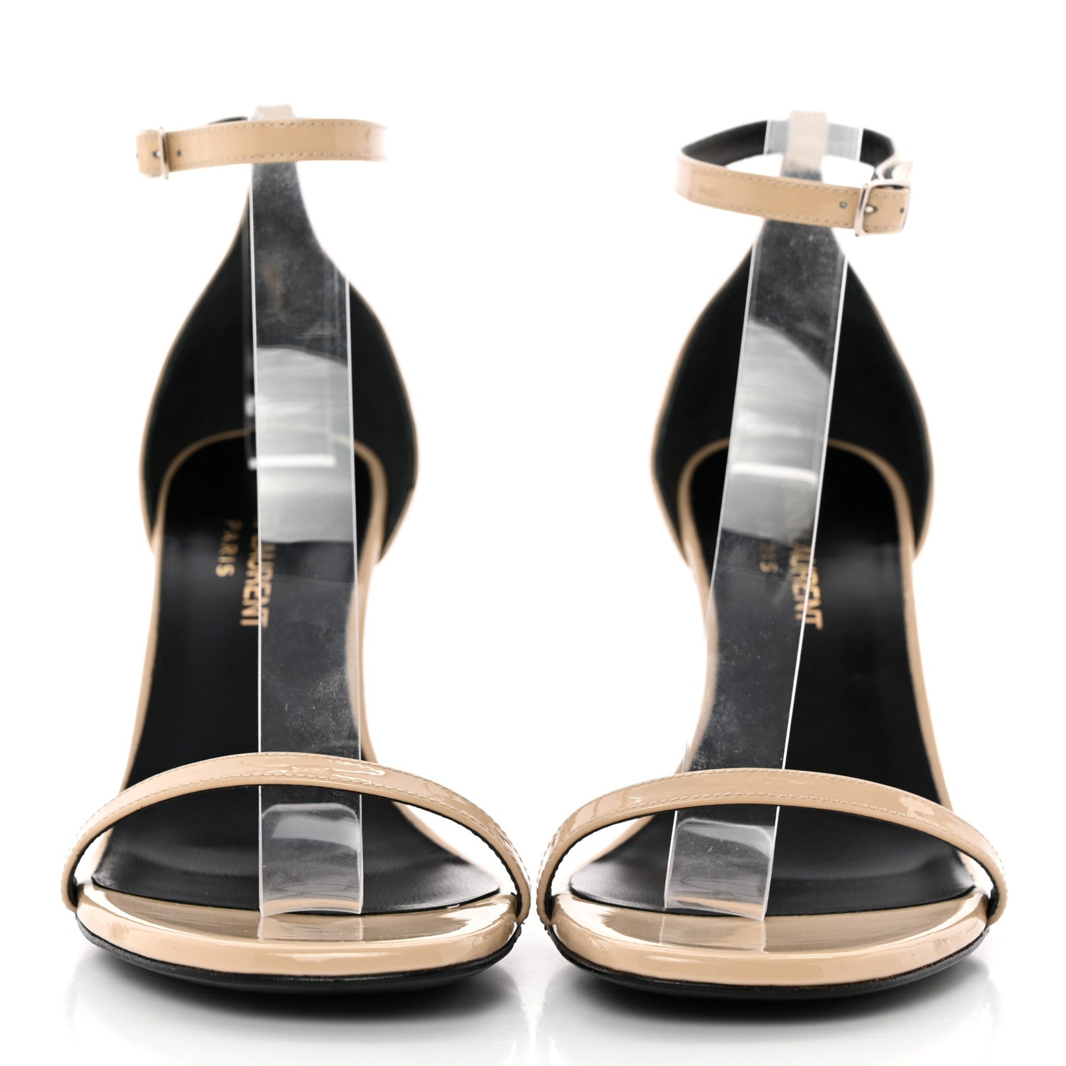 Saint Laurent Calfskin Jane 110 Ankle Strap Sandals 36 Beige 2 of 18