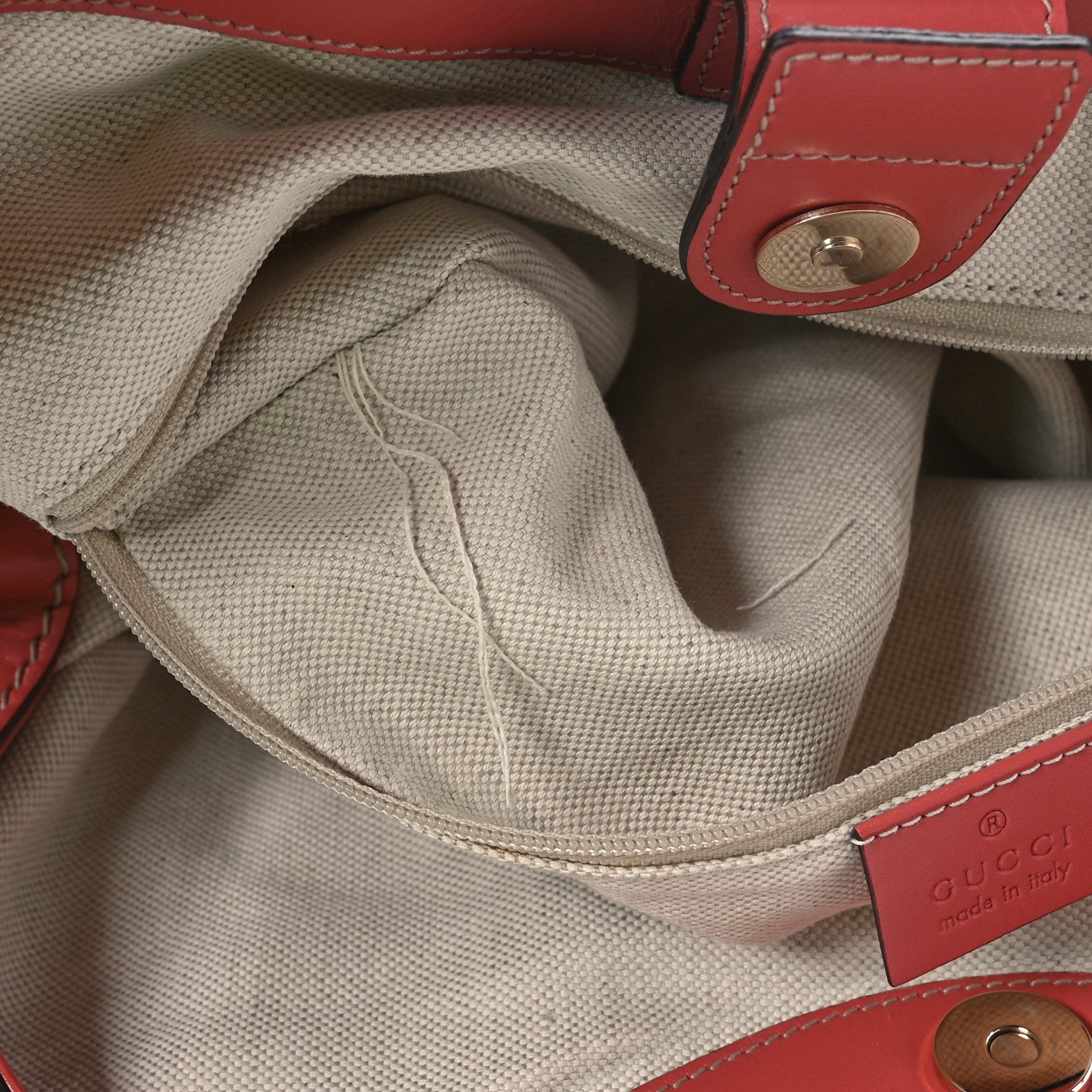 Gucci Monogram Margaux Calfskin Medium Sukey Tote Coral 11 of 11