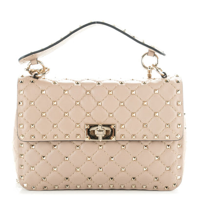 Valentino Garavani Lambskin Medium Rockstud Spike Shoulder Bag Poudre 1 of 7