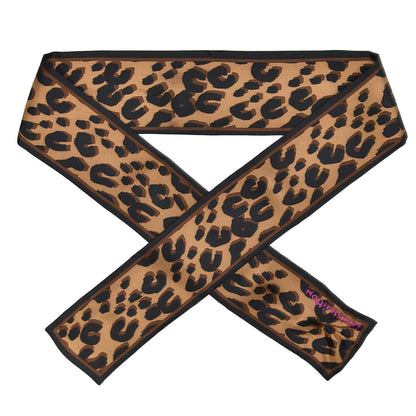 Louis Vuitton Silk Leopard Bandeau Scarf Marron 1 of 4