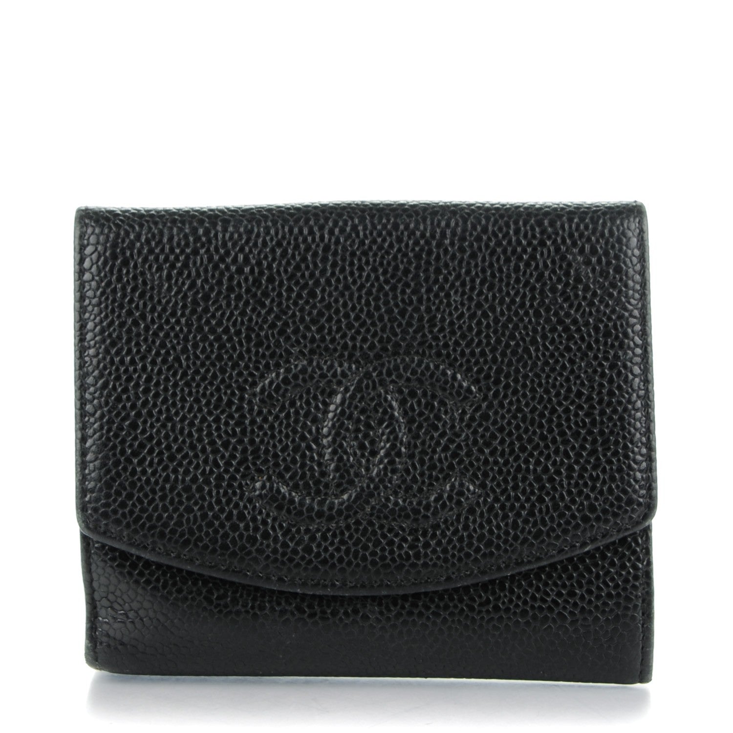 Chanel Caviar Timeless CC Compact French Wallet Black 1 of 9