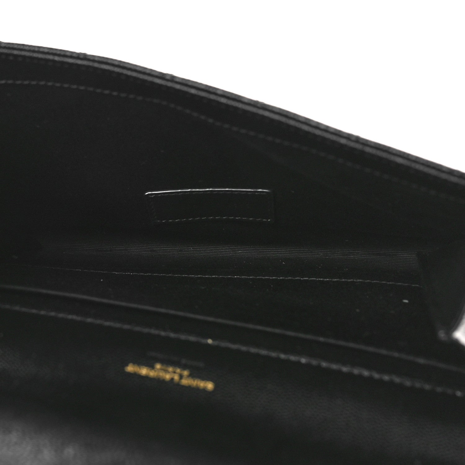 Saint Laurent Grain De Poudre Textured Mixed Matelasse Triquilt Monogram Clutch Black 5 of 9