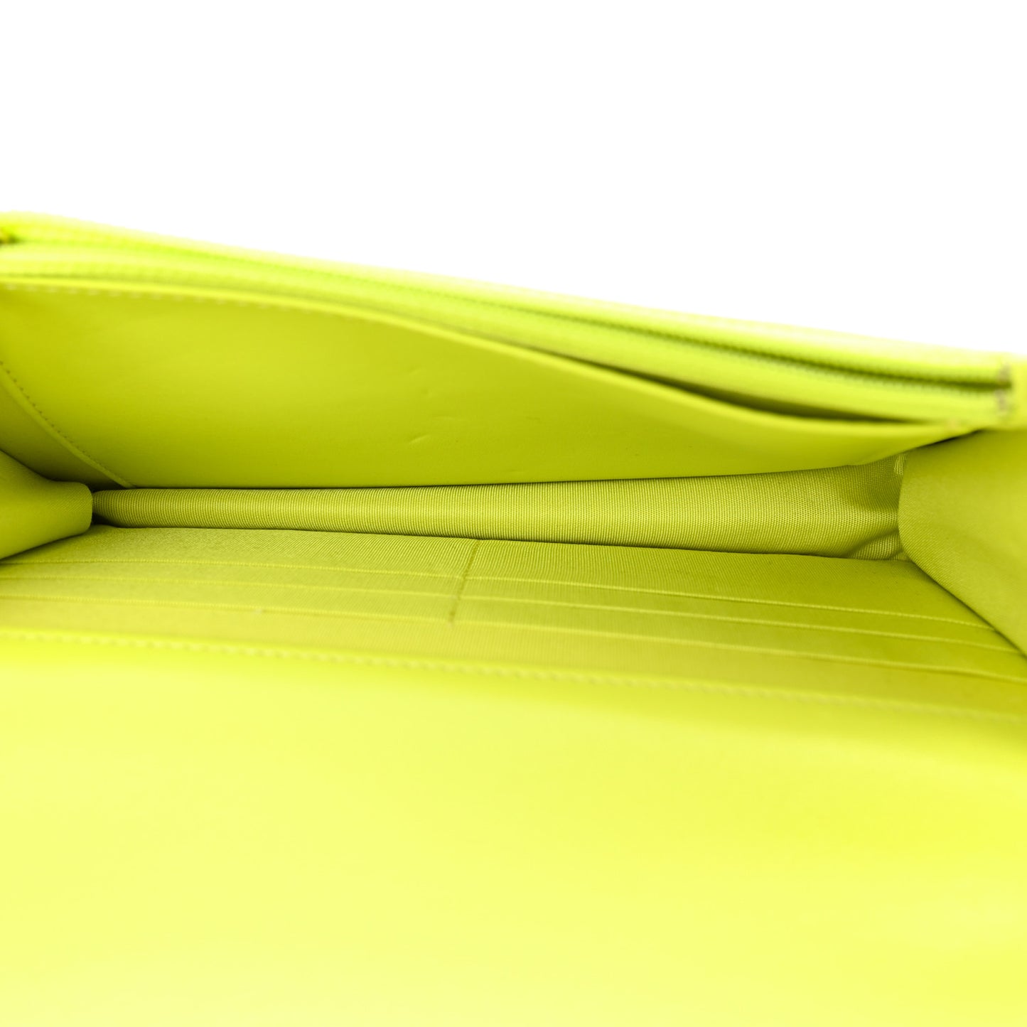 Shiny Lambskin Quilted Chanel 19 Wallet On Chain WOC Neon Yellow