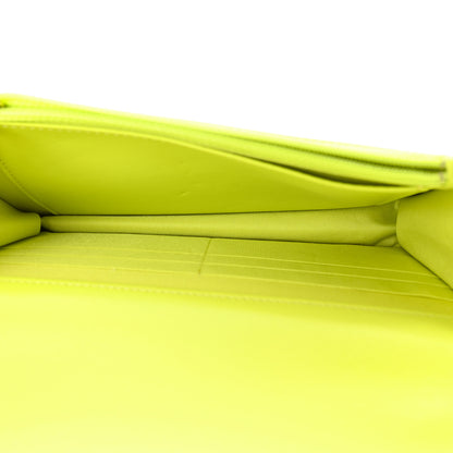 Chanel Shiny Lambskin Quilted Chanel 19 Wallet On Chain WOC Neon Yellow 5 of 13
