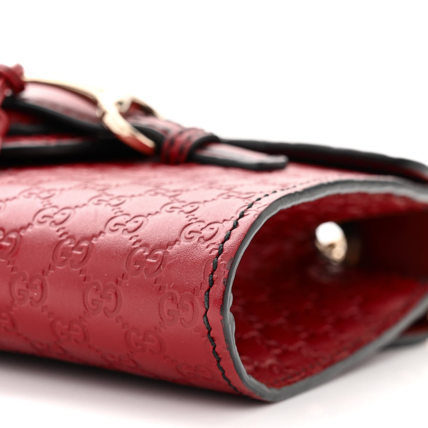Gucci Soft Microssima Mini Emily Chain Shoulder Bag Rosso 10 of 10