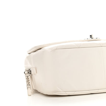 Chanel Aged Calfskin Quilted Small Express Bowling Bag White 8 of 10