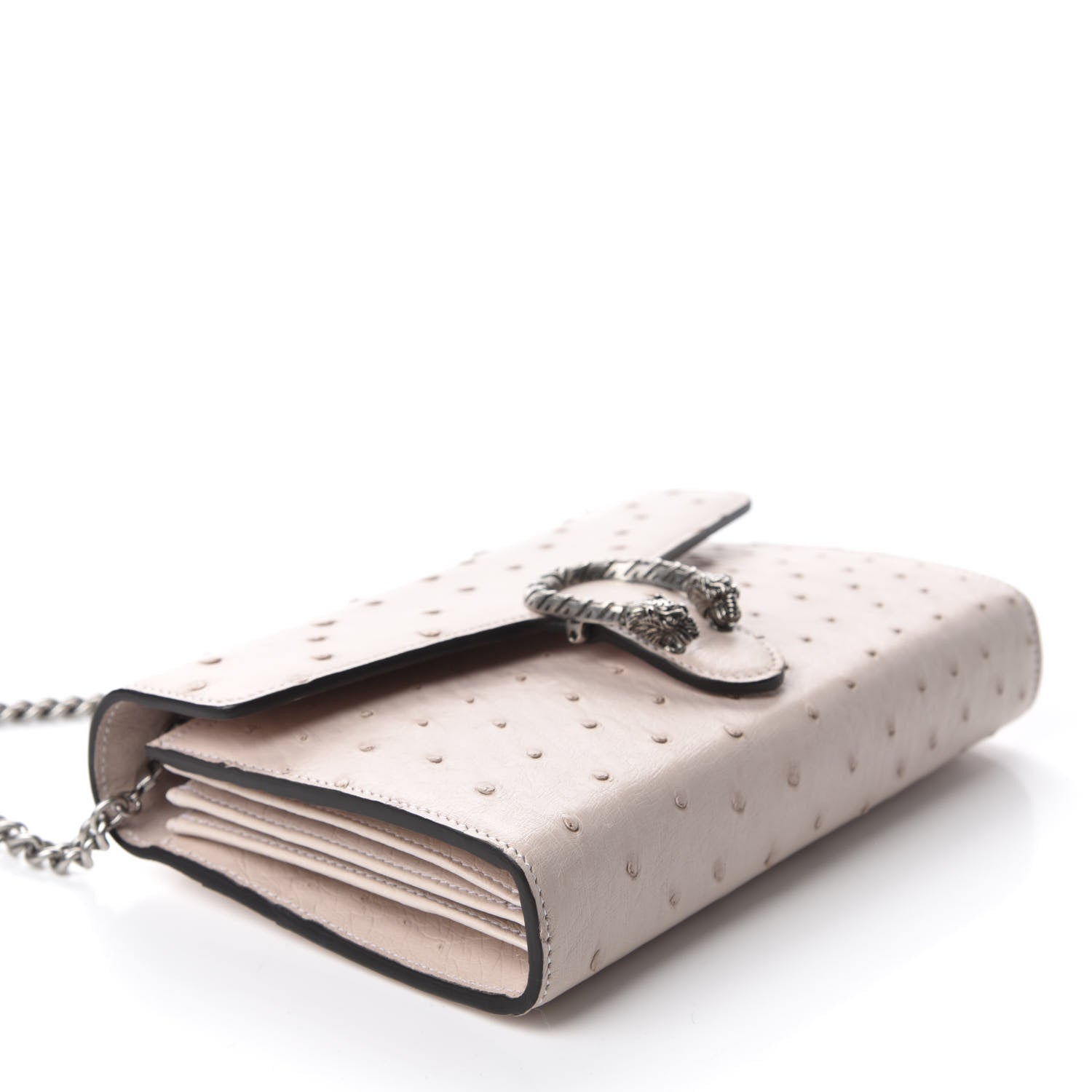 Gucci Ostrich Mini Dionysus Chain Wallet Pink 4 of 11