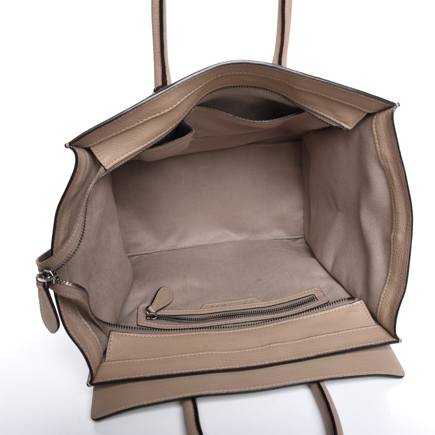 Celine Drummed Calfskin Mini Luggage Dune 5 of 14
