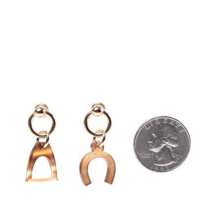 Hermes Permabrass Buffalo Horn Amulettes Equestre Earrings 2 of 4