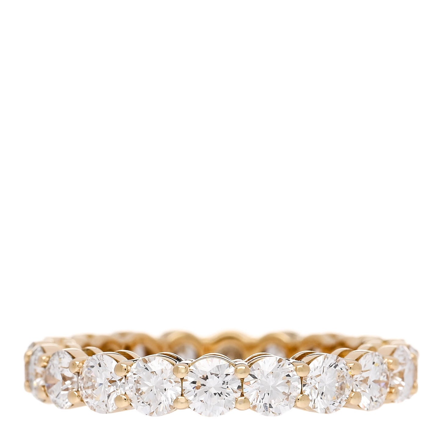 18K Yellow Gold Diamond 3.7mm Embrace Eternity Band Ring 54 7