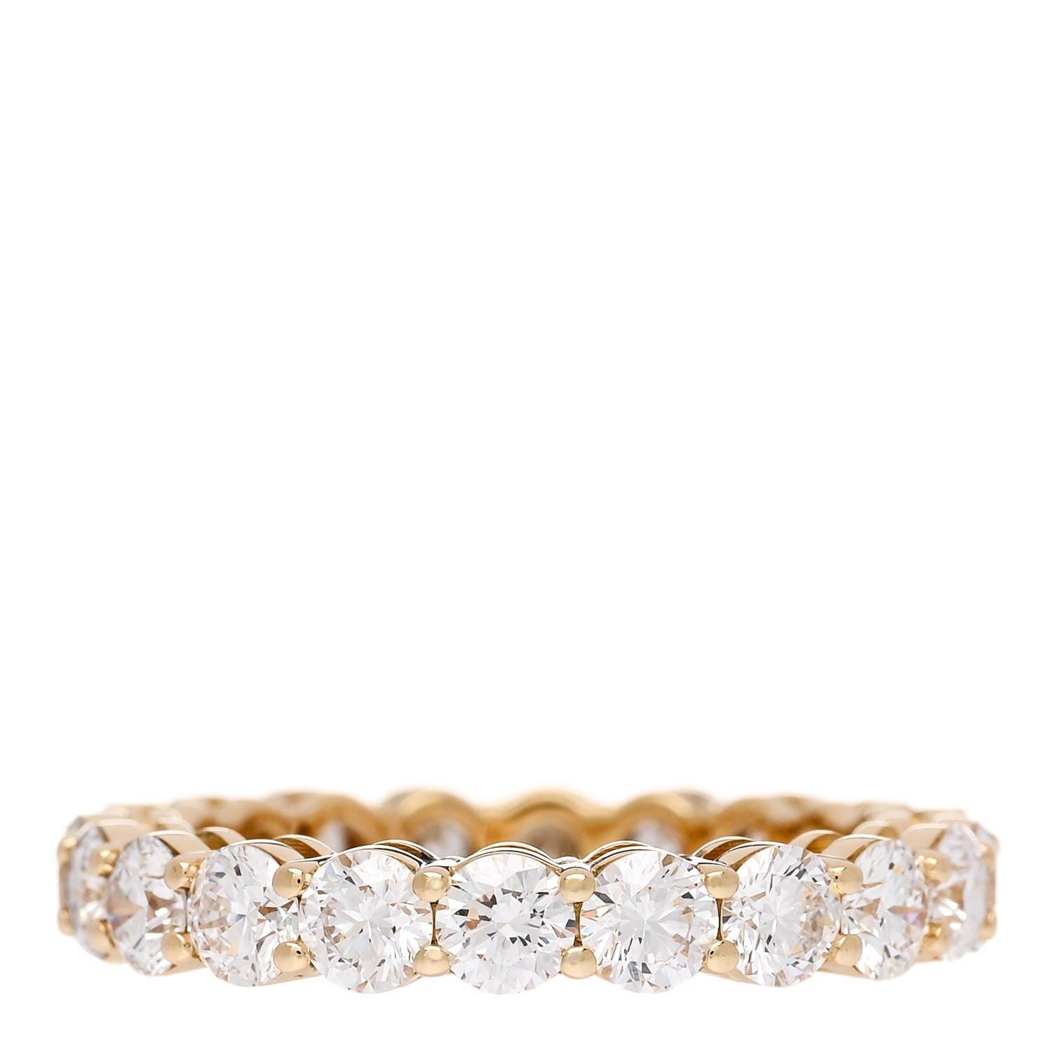 Tiffany 18K Yellow Gold Diamond 3.7mm Embrace Eternity Band Ring 54 7 1 of 5