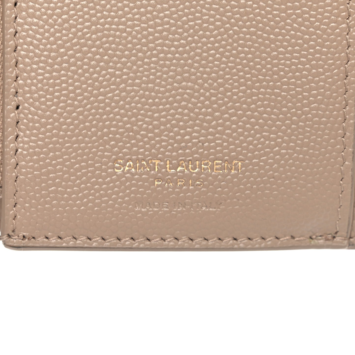 Grain De Poudre Matelasse Chevron Monogram Compact Tri Fold Wallet Dark Beige