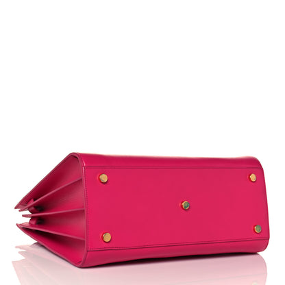 Saint Laurent Calfskin Small Sac De Jour Lipstick Fuchsia 4 of 13