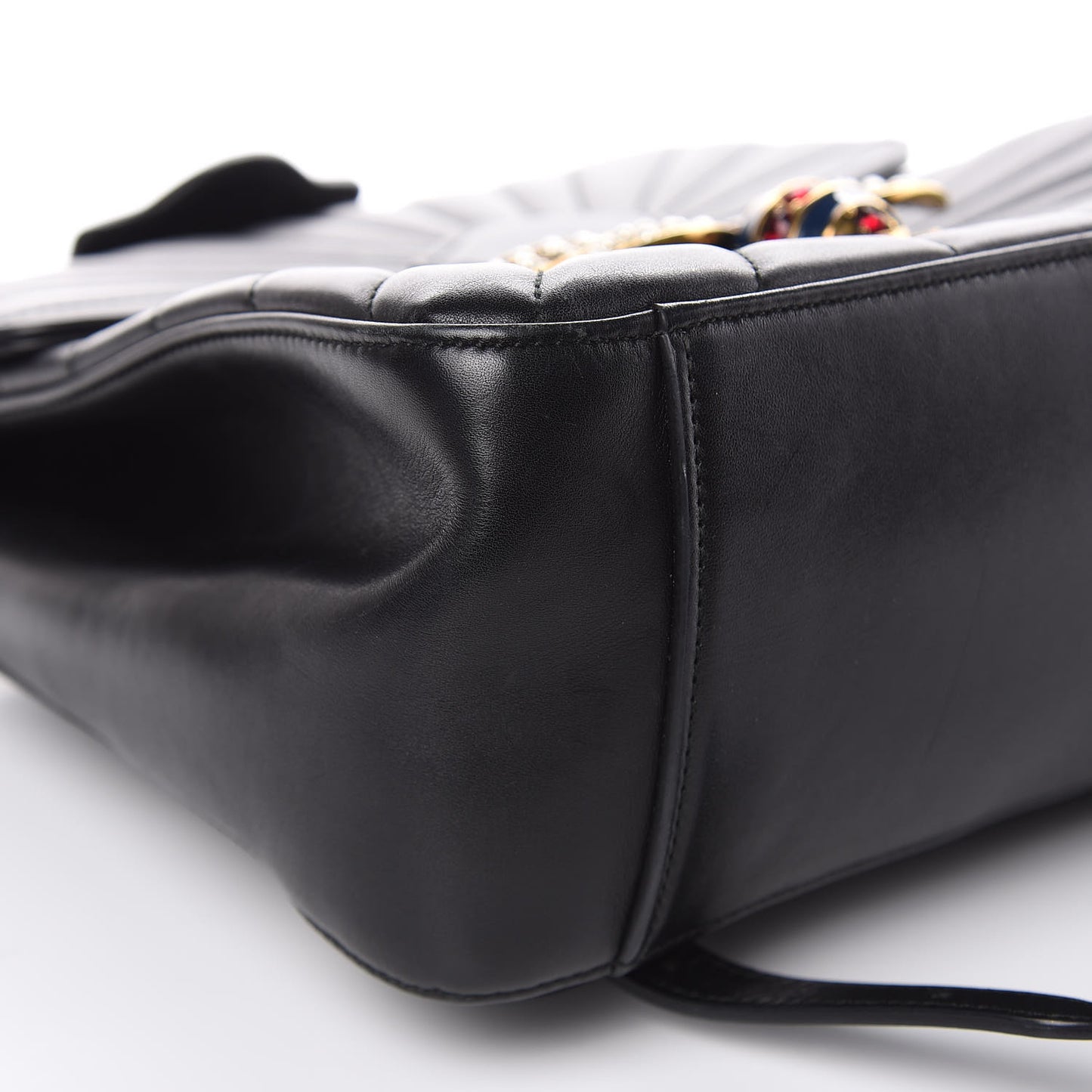 Calfskin Bamboo Trapuntata Queen Margaret Backpack Black