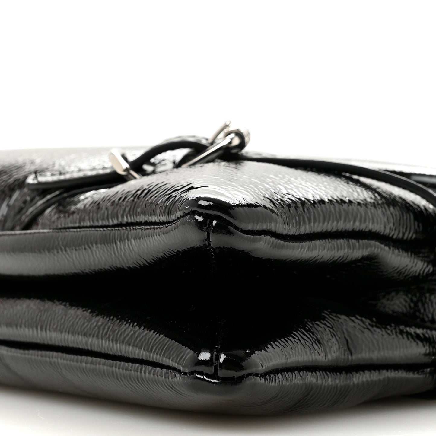 Patent Calfskin Small P'tit Voyou Shoulder Bag Black