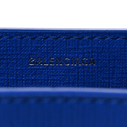 Balenciaga Squared Calfskin Logo Shopping Tote XXS Electric Bleu 6 of 9