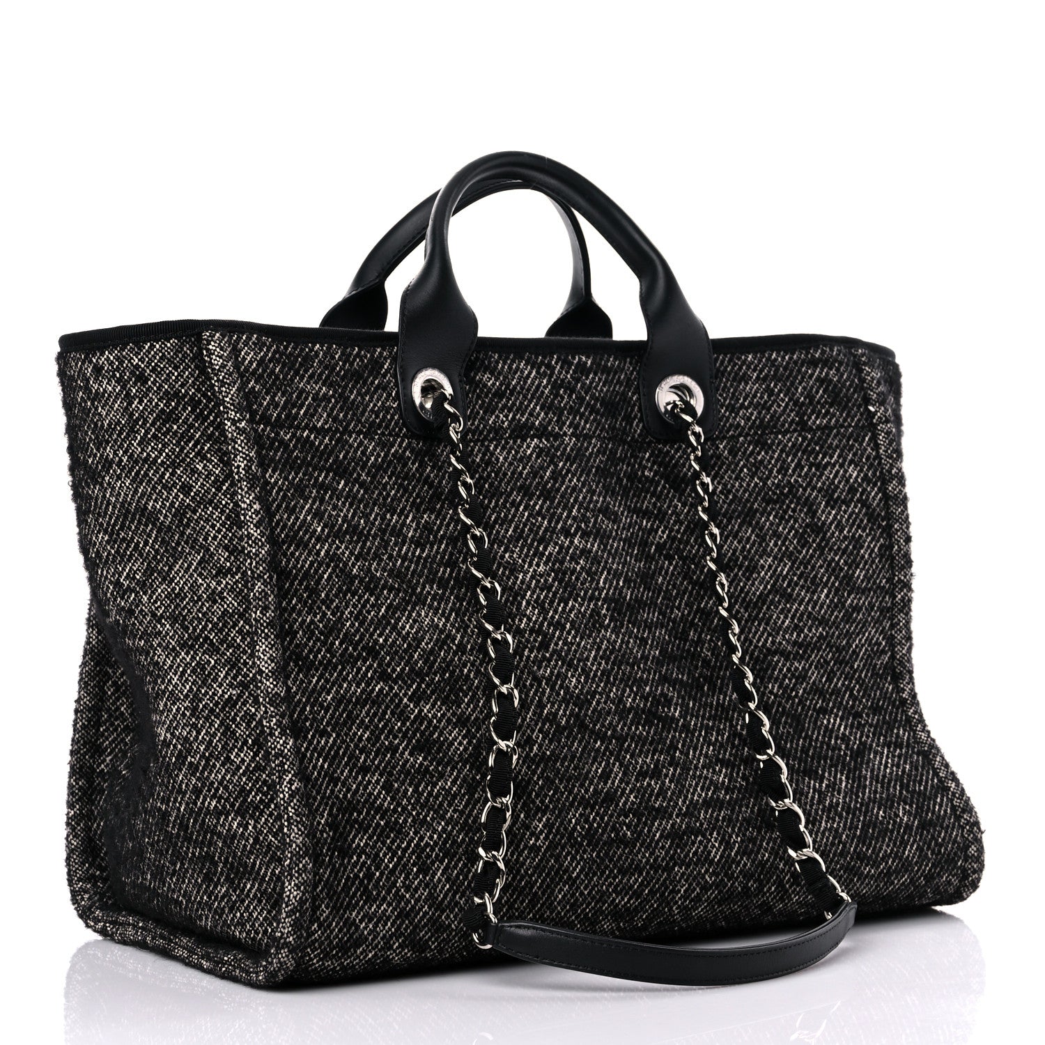 Chanel Mixed Fibers Calfskin Medium Deauville Tote Black 3 of 9