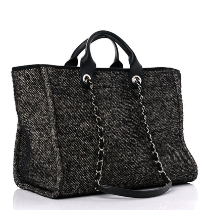 Chanel Mixed Fibers Calfskin Medium Deauville Tote Black 3 of 9