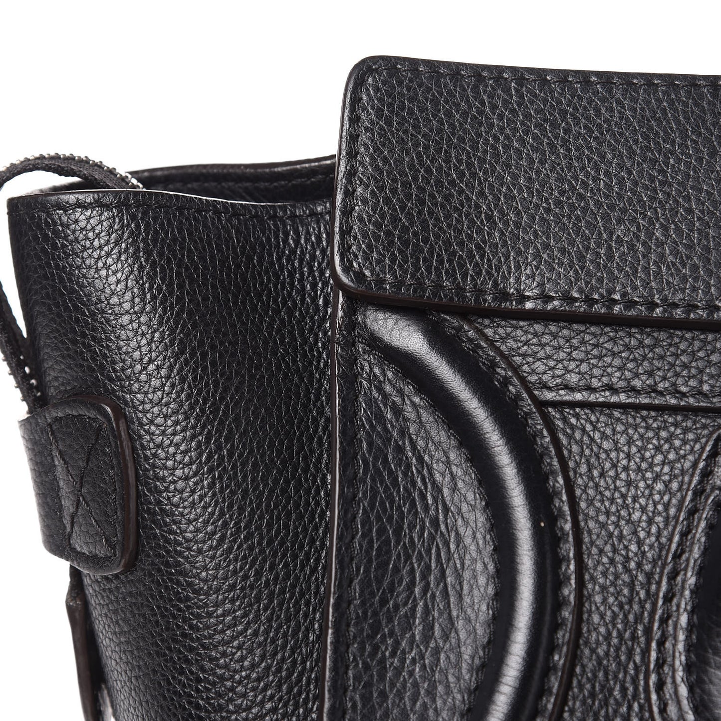 Drummed Calfskin Micro Luggage Black