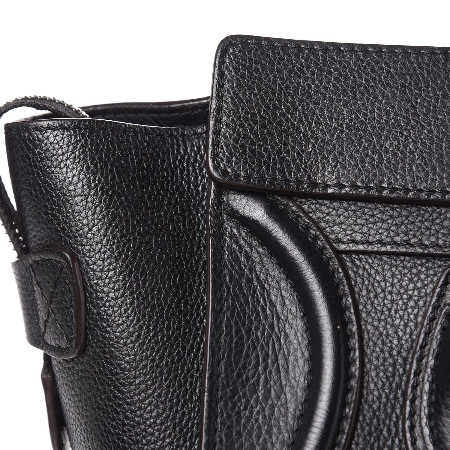 Celine Drummed Calfskin Micro Luggage Black 16 of 19