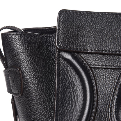 Celine Drummed Calfskin Micro Luggage Black 16 of 19
