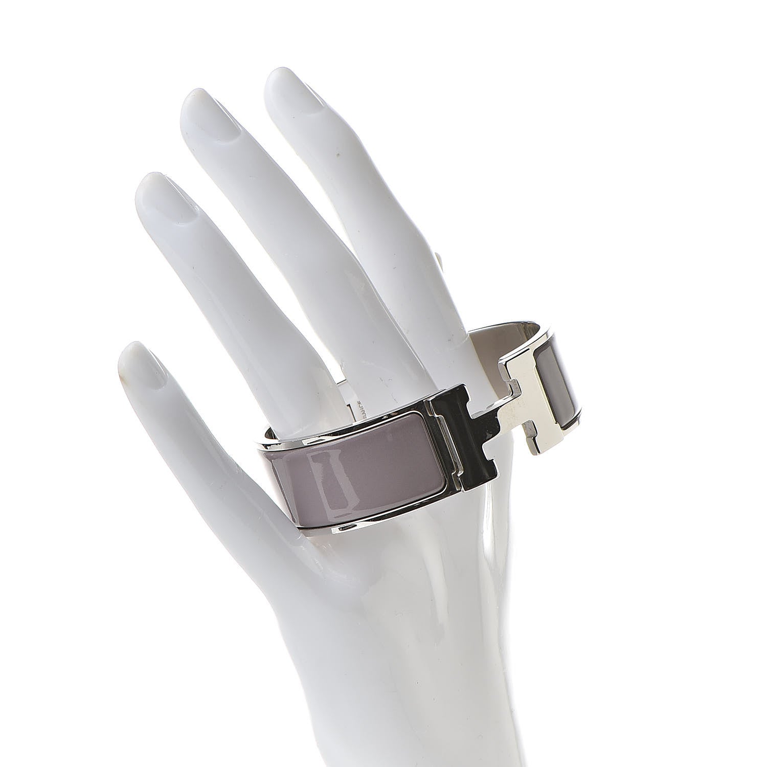 Hermes Enamel Wide Clic Clac H Bracelet GM Marron Glace 2 of 5