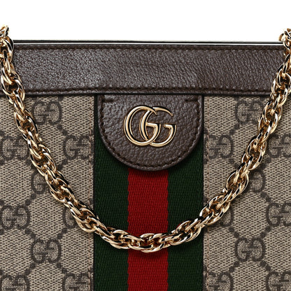 Gucci GG Supreme Monogram Web Small Ophidia Chain Shoulder Bag Brown 11 of 14