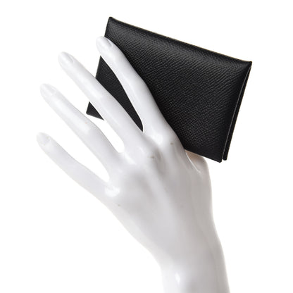 Hermes Epsom Calvi Card Case Black 2 of 8