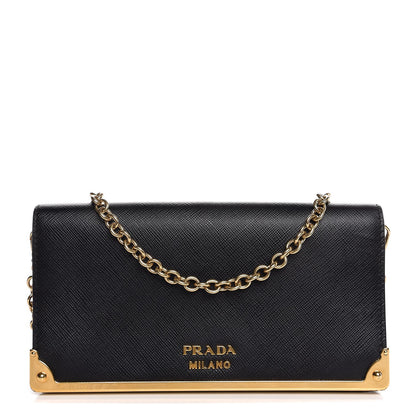 Prada Saffiano Mini Cahier Crossbody Bag Black 1 of 7