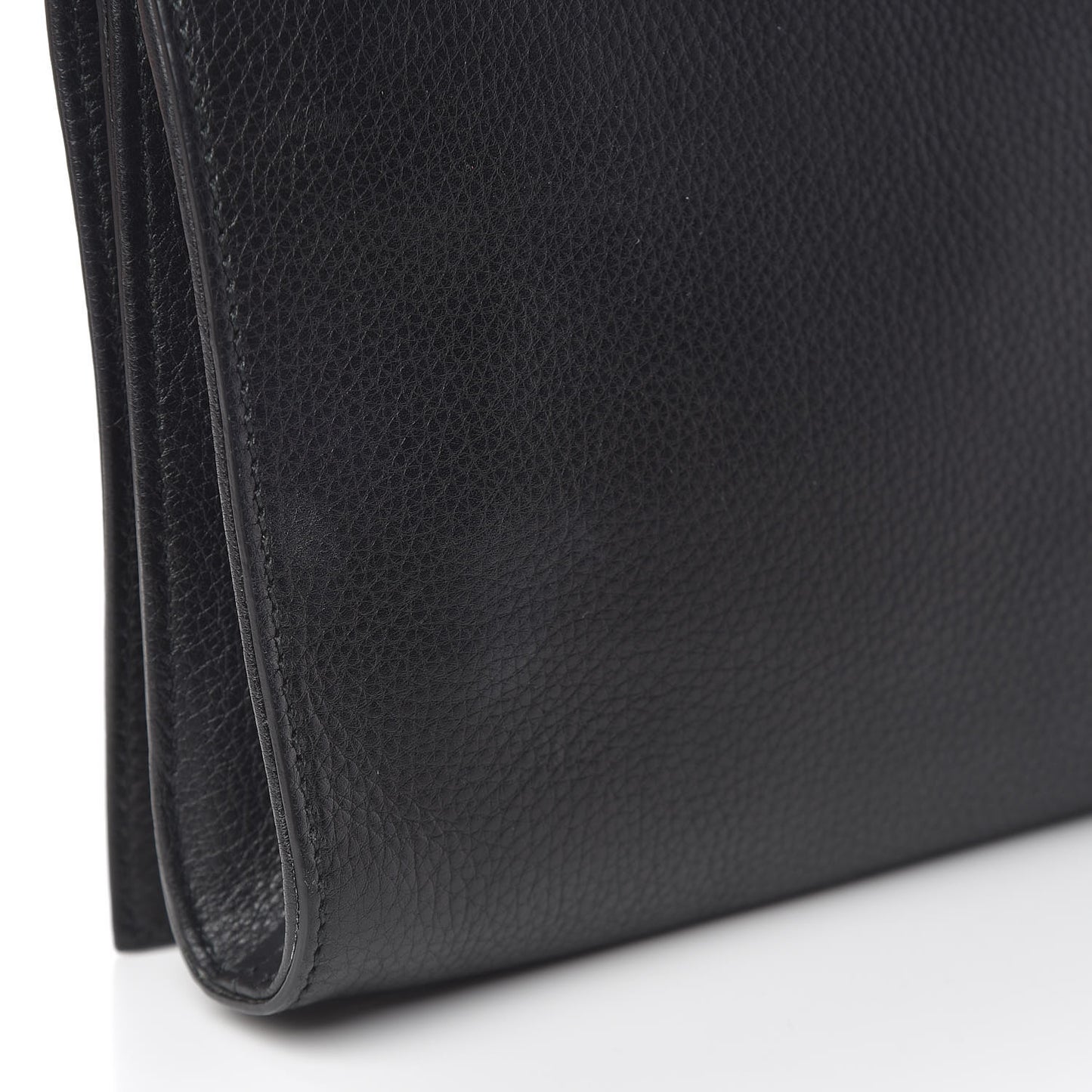 Pebbled Calfskin Medium Soho Clutch Black