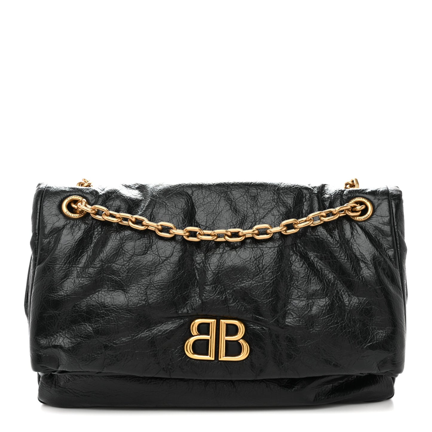 Arena Calfskin Medium Monaco Chain Shoulder Bag Black