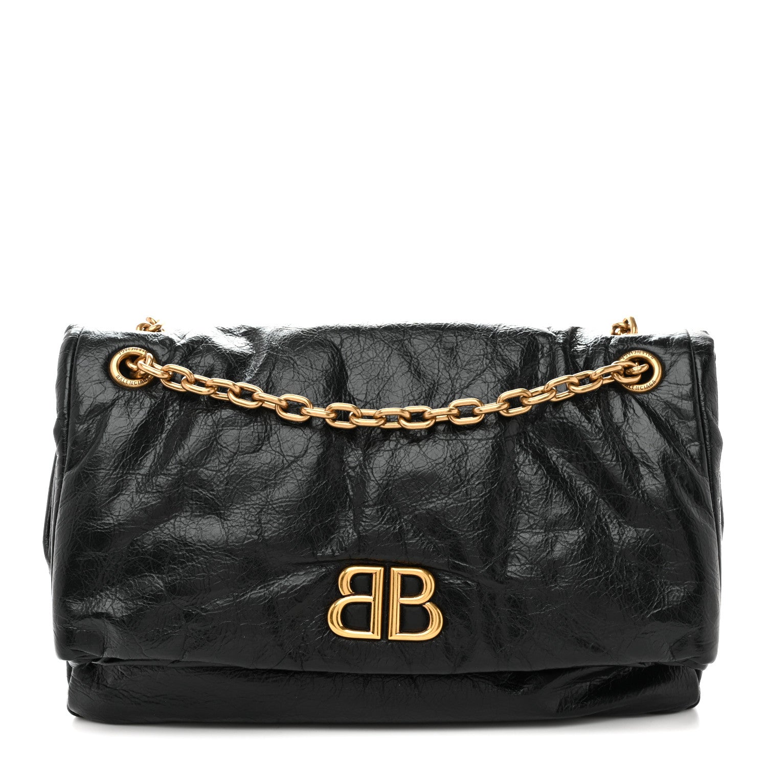 Balenciaga Arena Calfskin Medium Monaco Chain Shoulder Bag Black 1 of 11