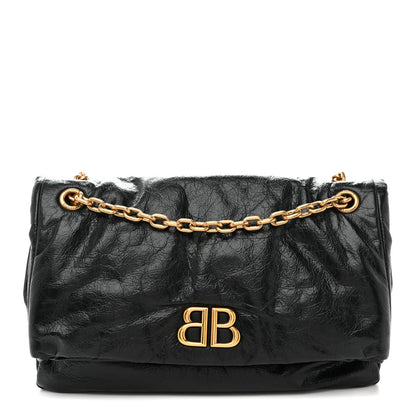 Balenciaga Arena Calfskin Medium Monaco Chain Shoulder Bag Black 1 of 11