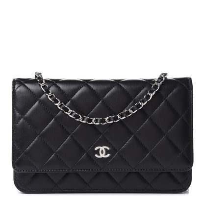 Chanel Lambskin Quilted Wallet On Chain WOC Black 1 of 11