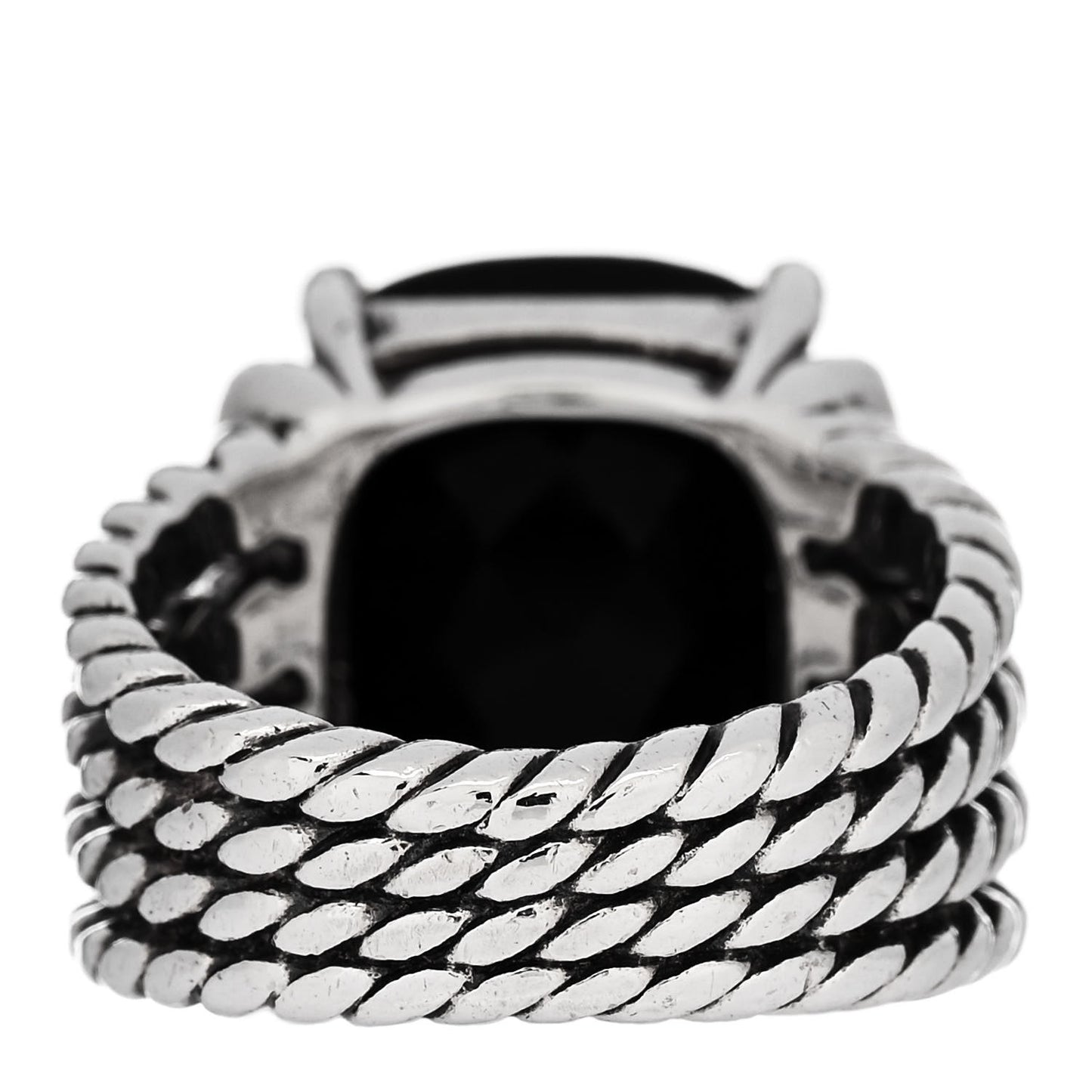 Sterling Silver Diamond Black Onyx 16mm Wheaton Ring 51 5.75