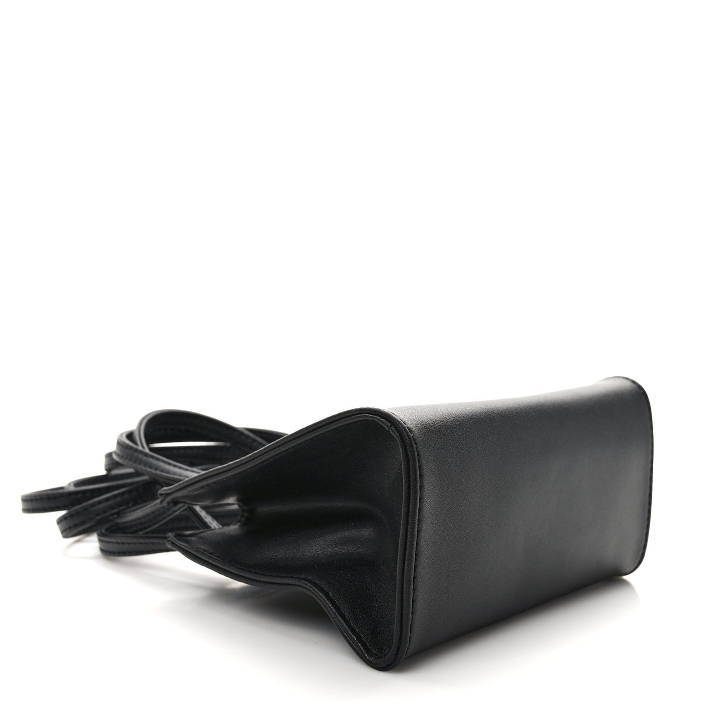 Vegan Leather Small Shopping Bag Black