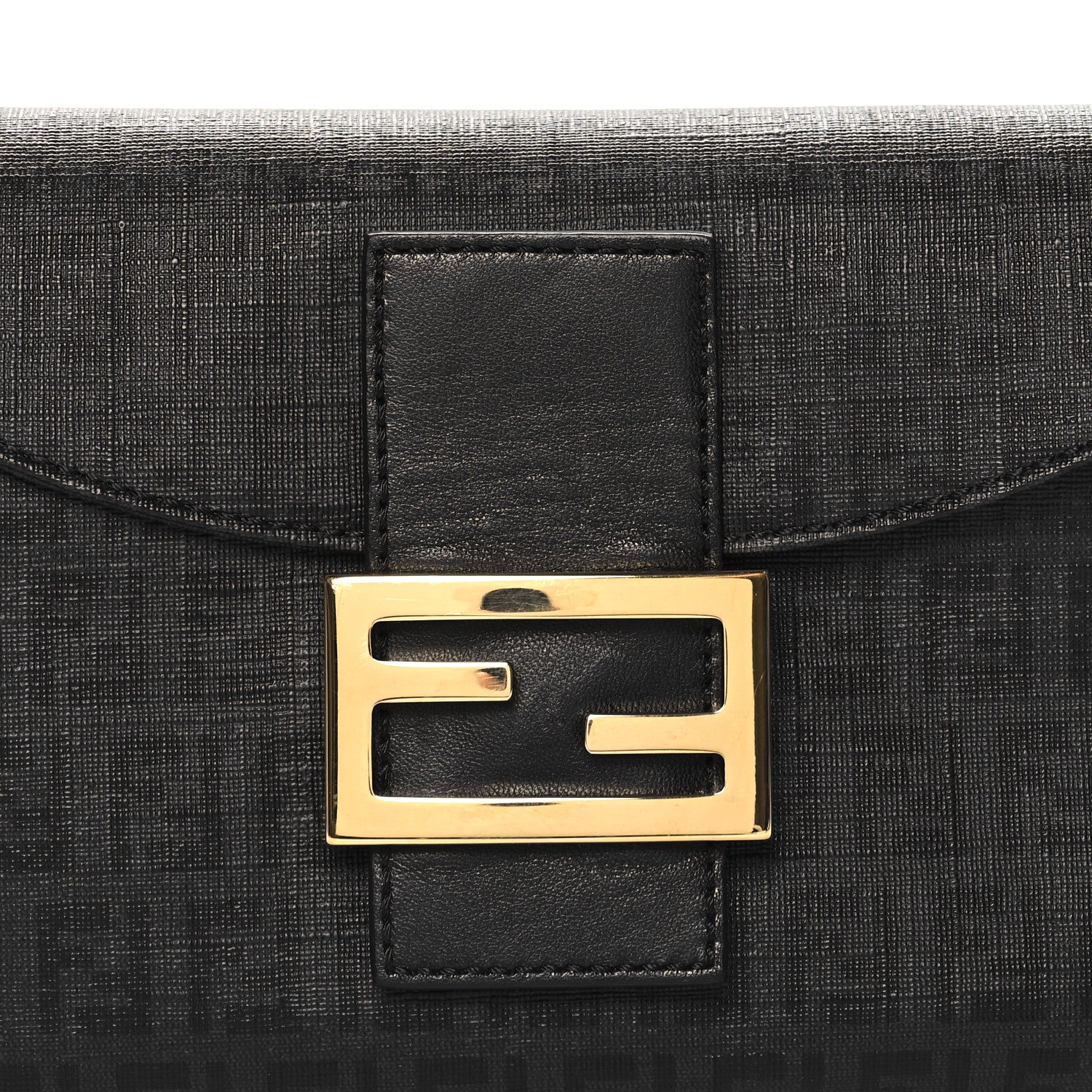 Fendi Zucchino Spalmati Vitello Forever Baguette Black 8 of 10