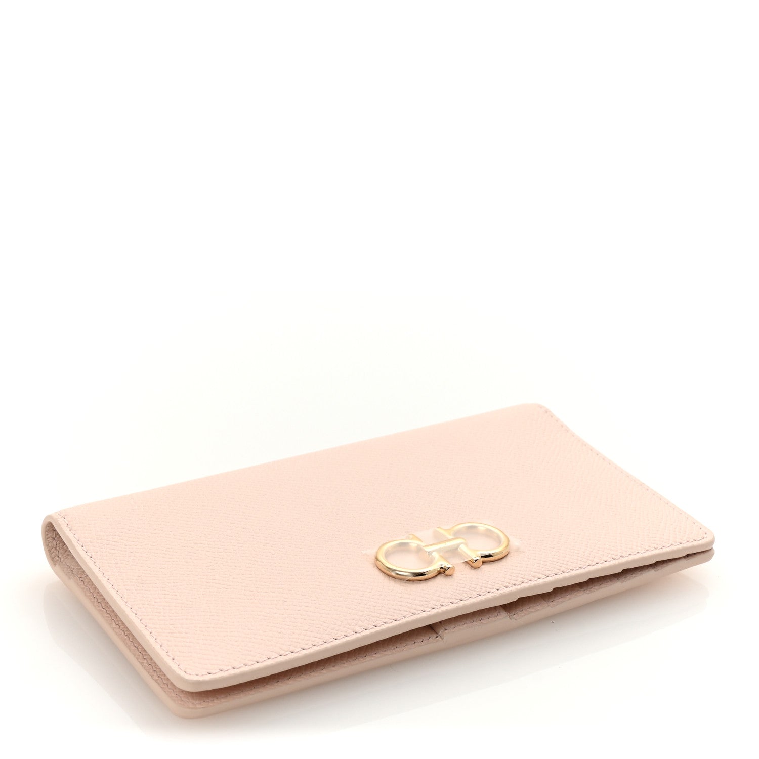 Salvatore Ferragamo Grained Calfskin Gancini Continental Wallet New Bisque 4 of 8