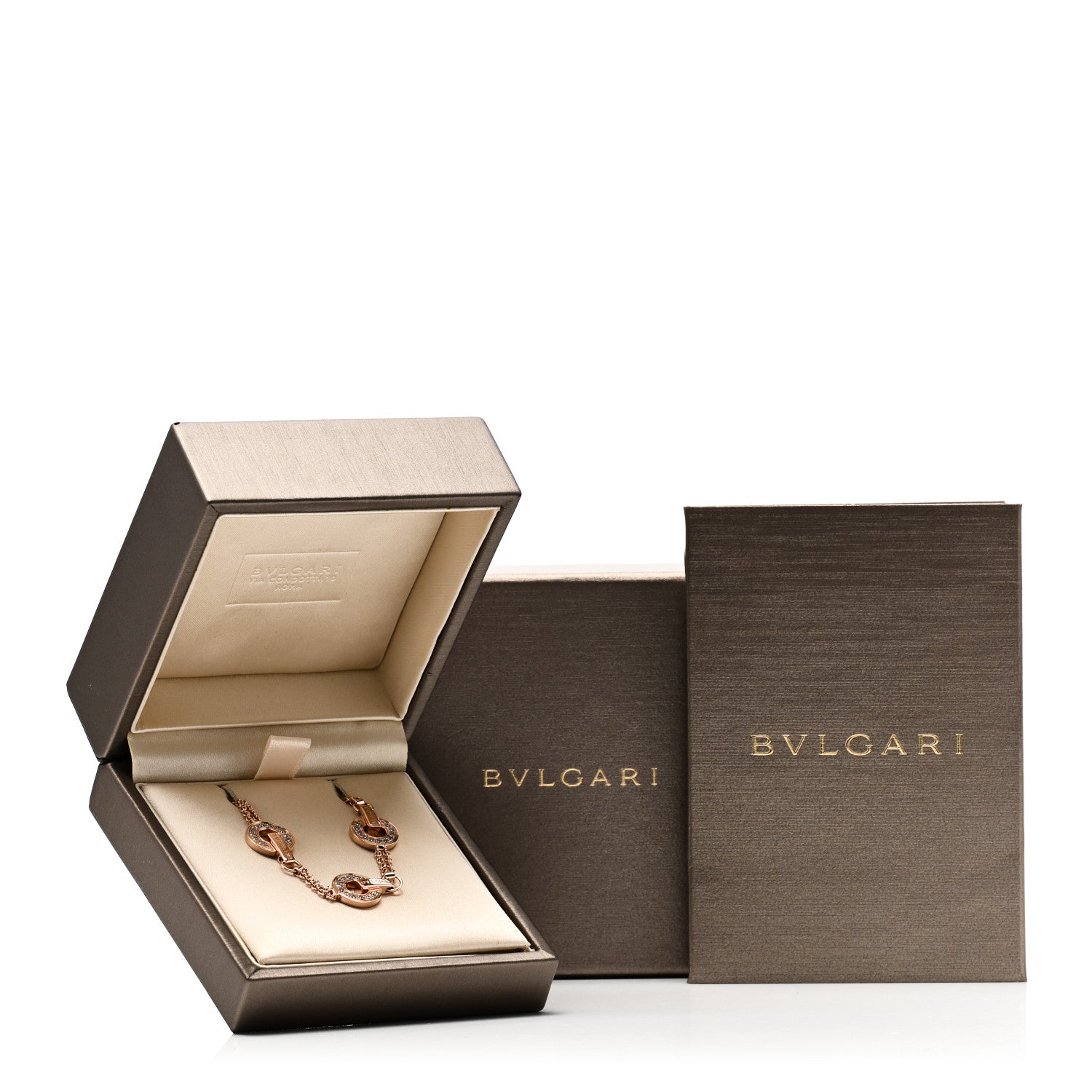 Bulgari 18K Rose Gold Diamond BVLGARI BVLGARI Openwork Bracelet SM 6 of 6