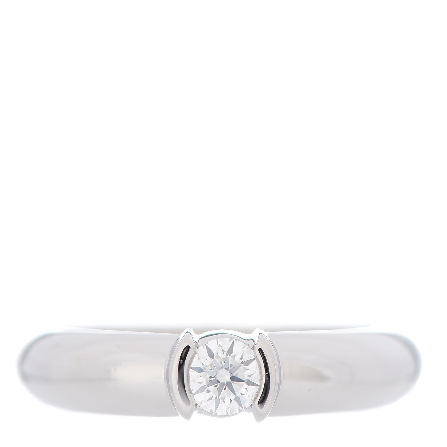 Tiffany Platinum Diamond .19ct Etoile Solitaire Ring 53 6.25 1 of 6