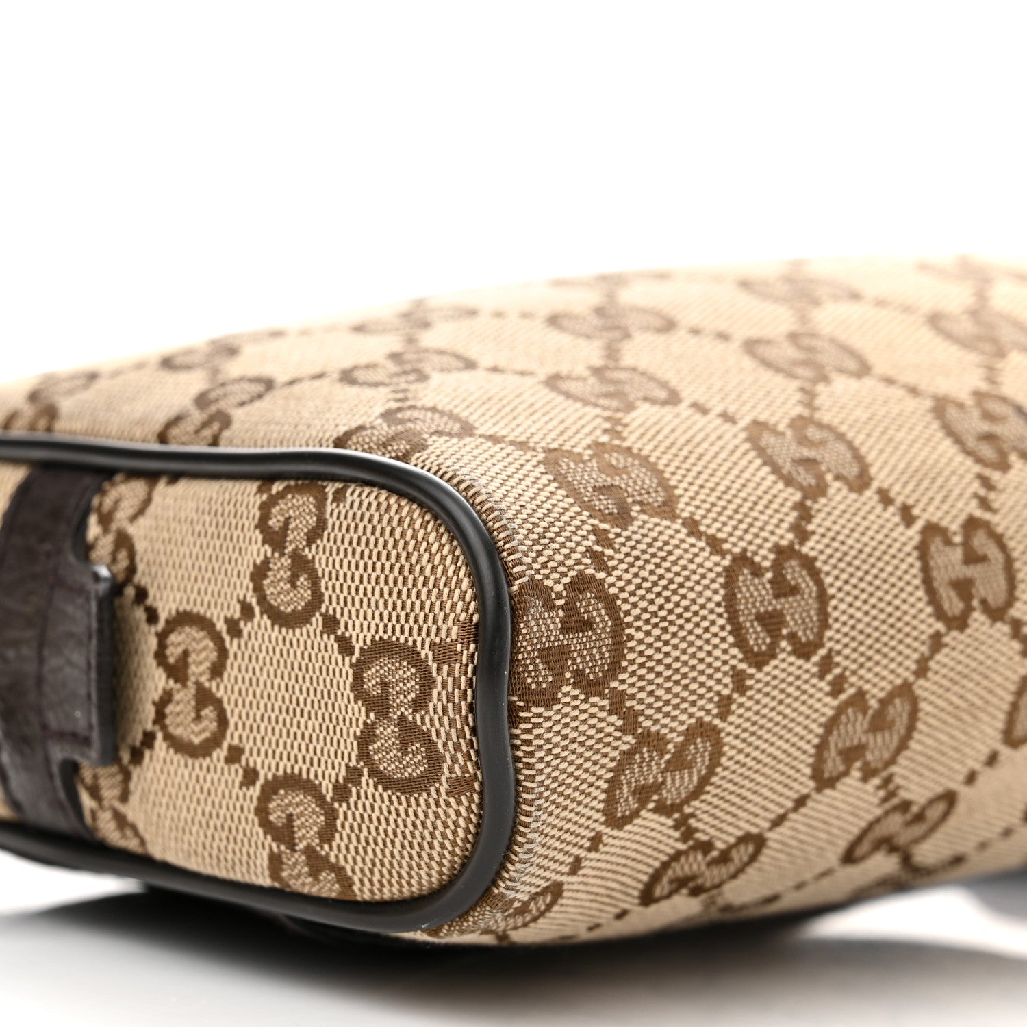 Gucci Monogram Dollar Calfskin Belt Bag Beige Ebony Testa di Moro Marrone Scuro 9 of 15