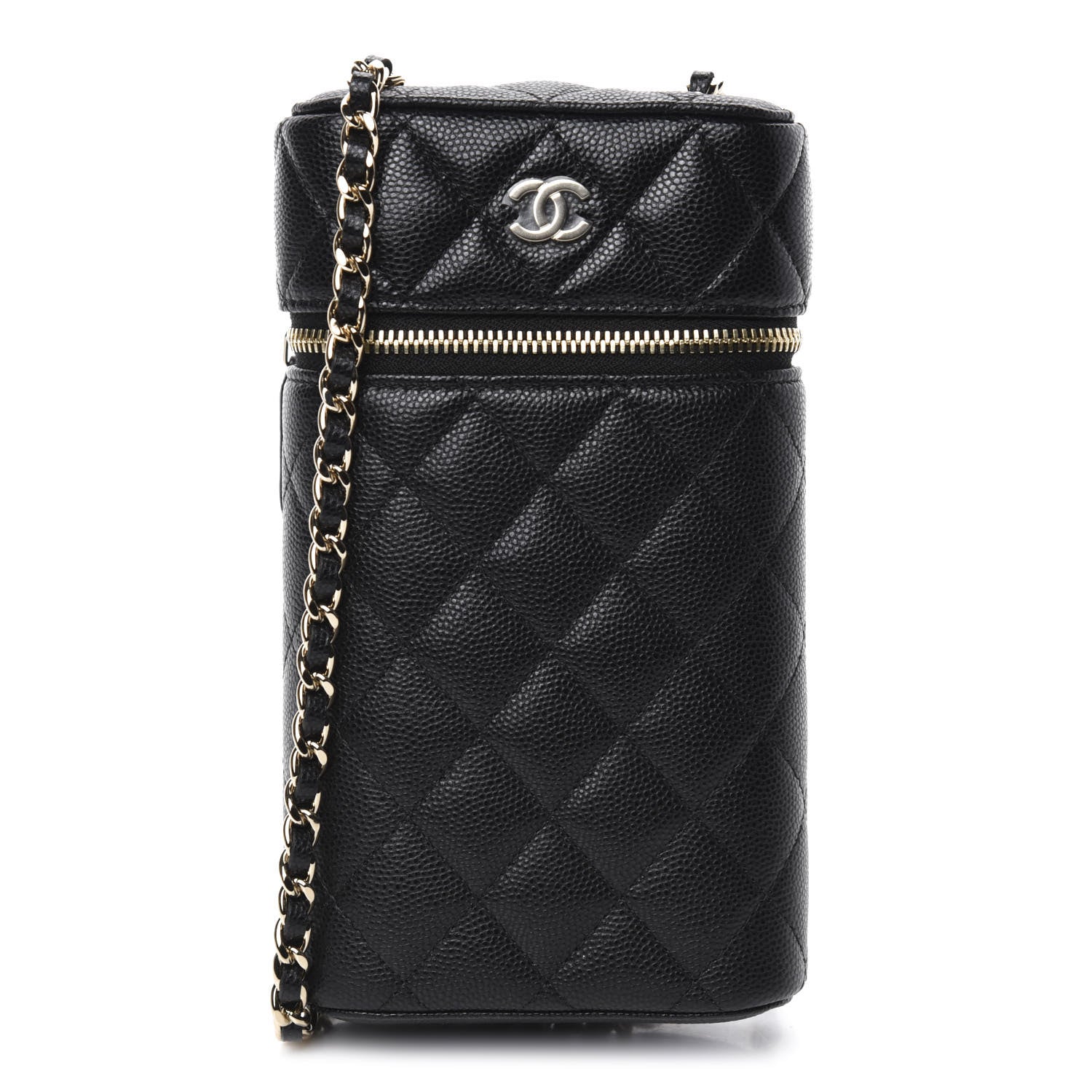 Chanel Caviar Quilted Phone Holder With Chain Black 1 of 11